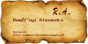 Reményi Alexandra névjegykártya