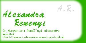 alexandra remenyi business card